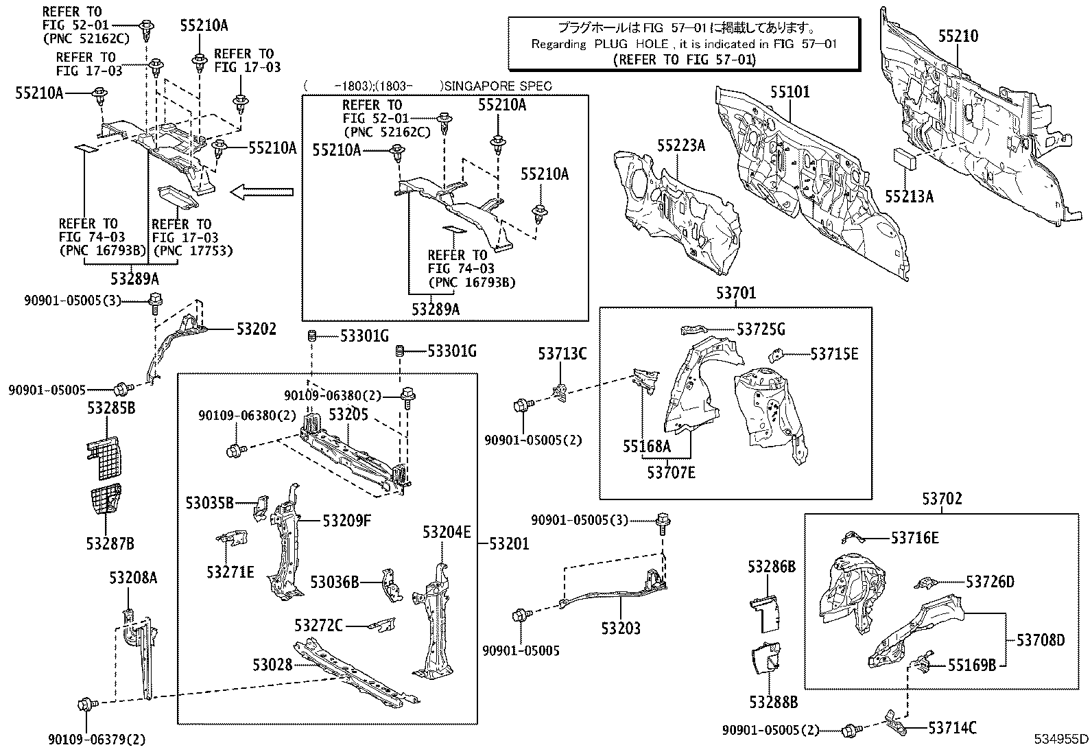 53204-0D080 BRACE SUB-ASSY, RADIATOR SUPPORT TO CROSS MEMBER, LH product image