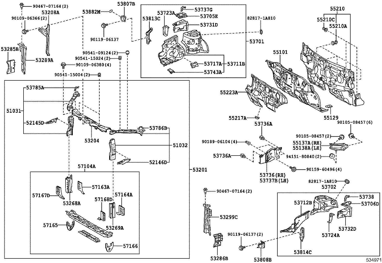 53208-20140 SUPPORT SUB-ASSY, HOOD LOCK product image