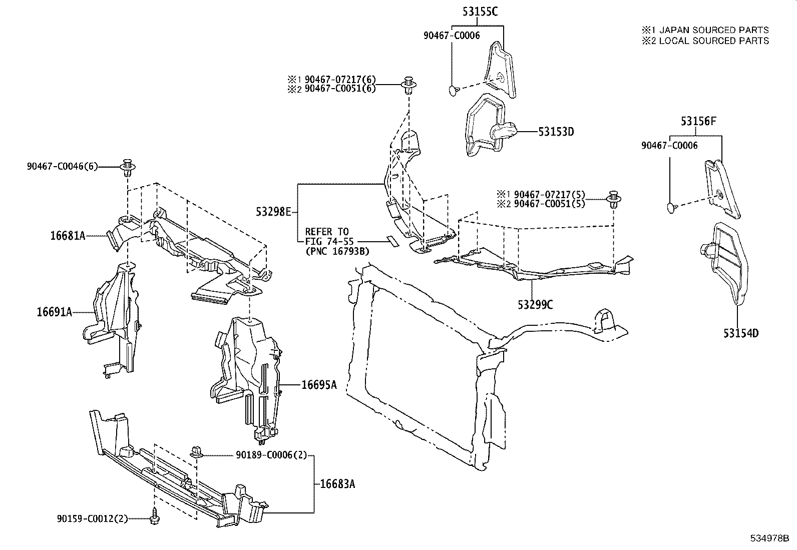 53155-0R020 SEAL, RADIATOR GRILLE, NO.1 product image