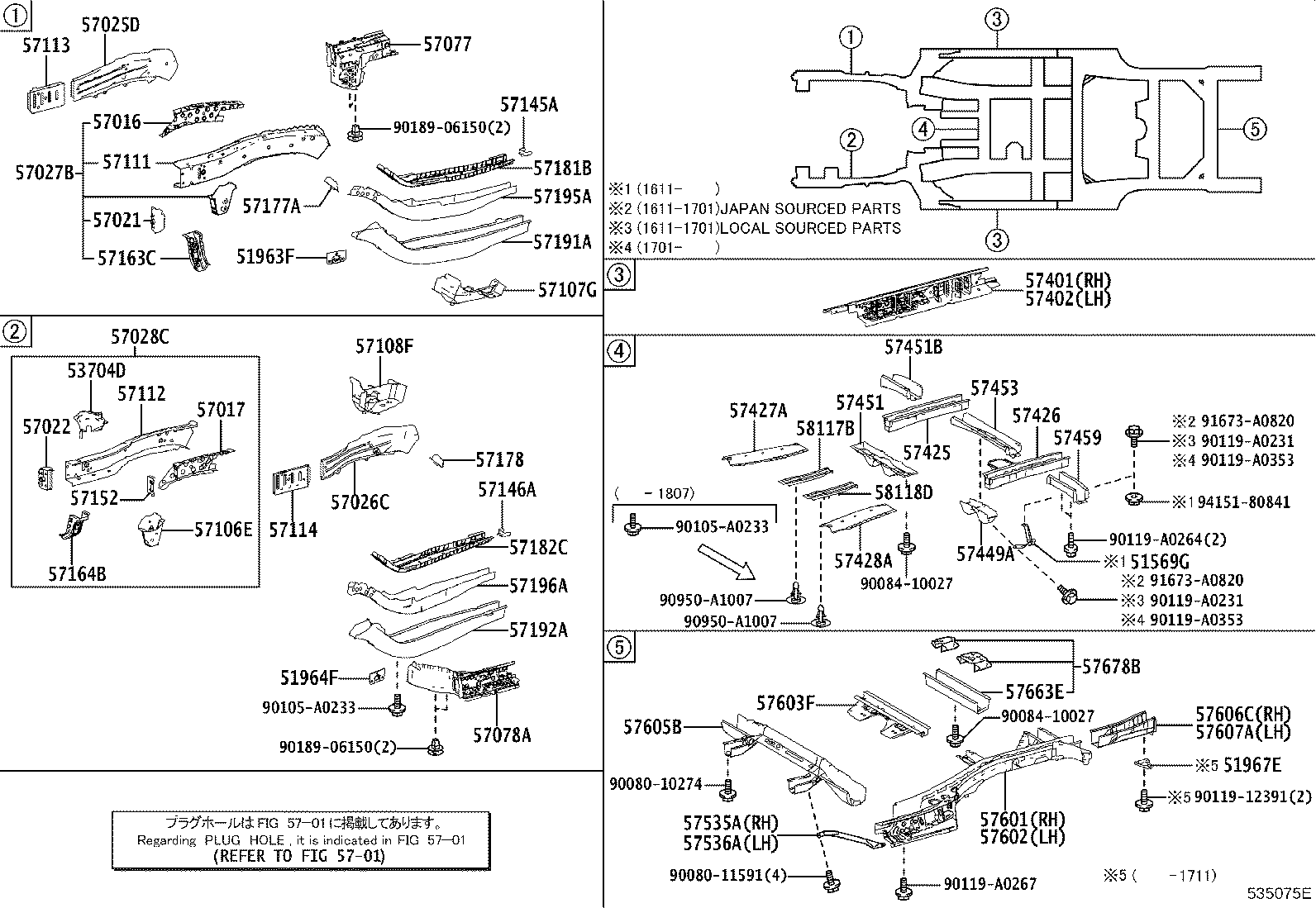 53704-0E050 SUPPORT SUB-ASSY, BATTERY, LH product image