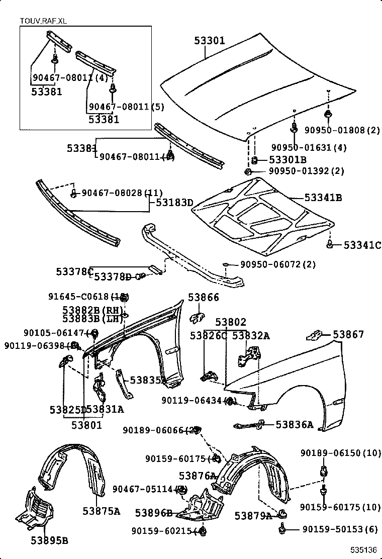 53802-2A390 FENDER SUB-ASSY, FRONT LH product image