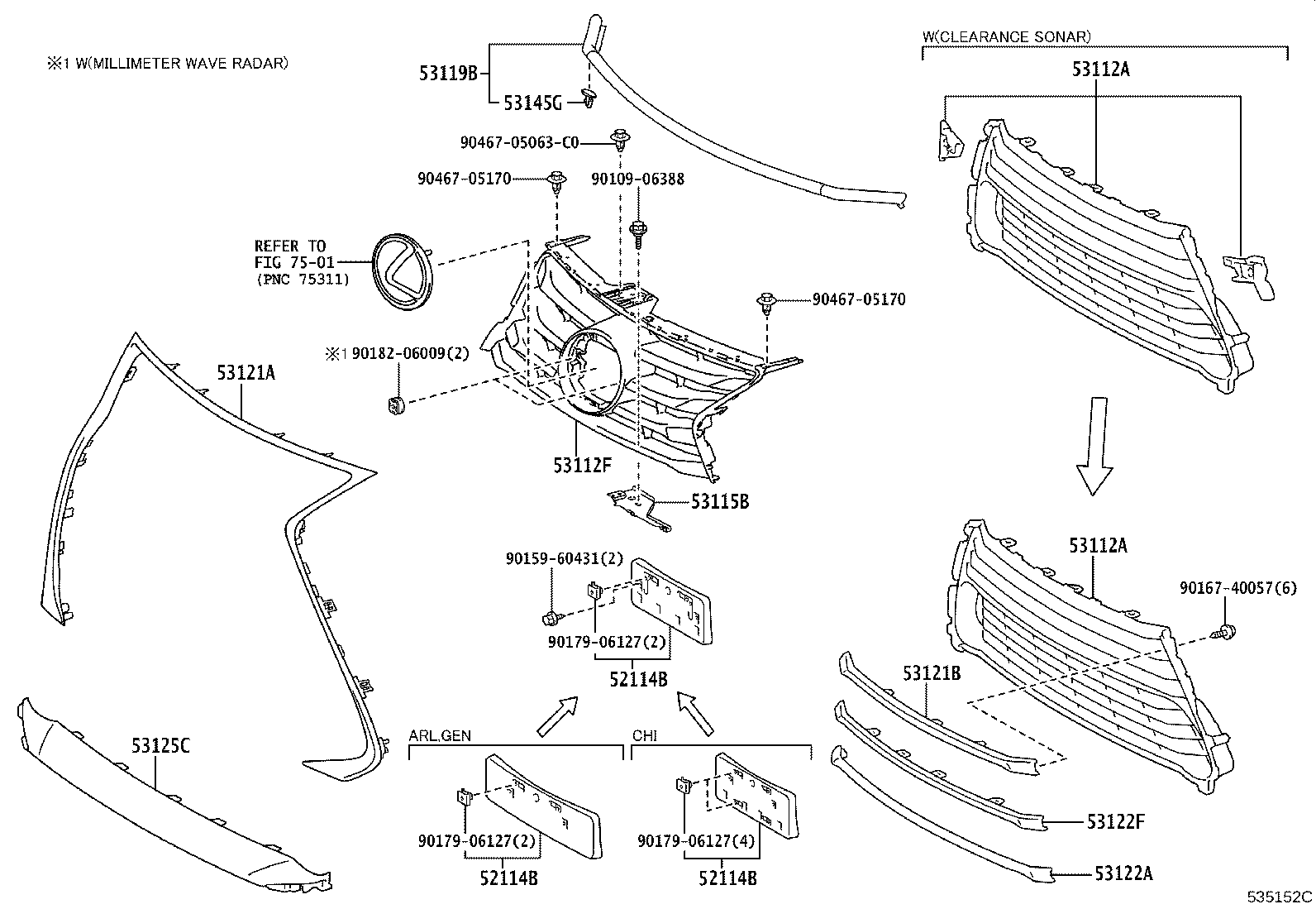 53113-53210 GRILLE, RADIATOR, LOWER product image