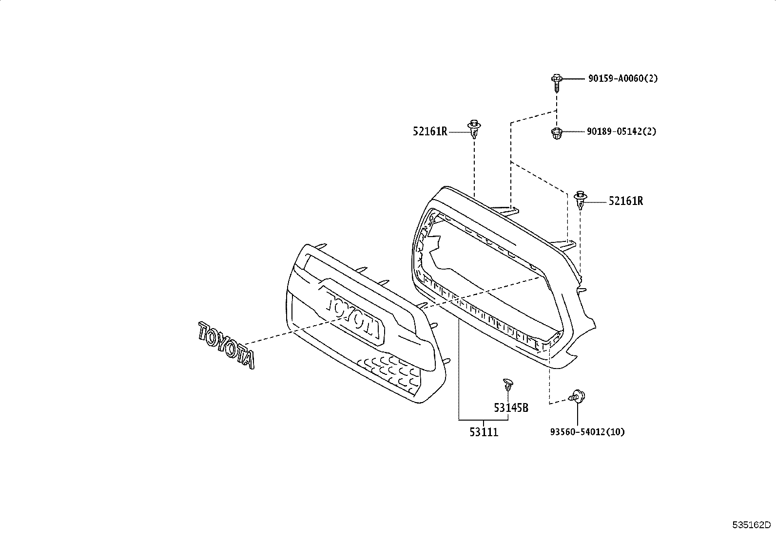 53100-04470 GRILLE, RADIATOR product image