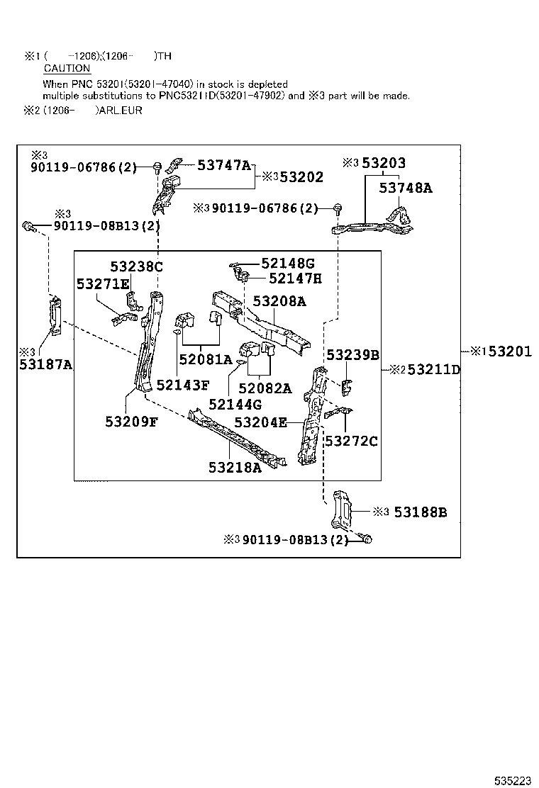 52082-47030 STAY SUB-ASSY, FRONT BUMPER, LH product image