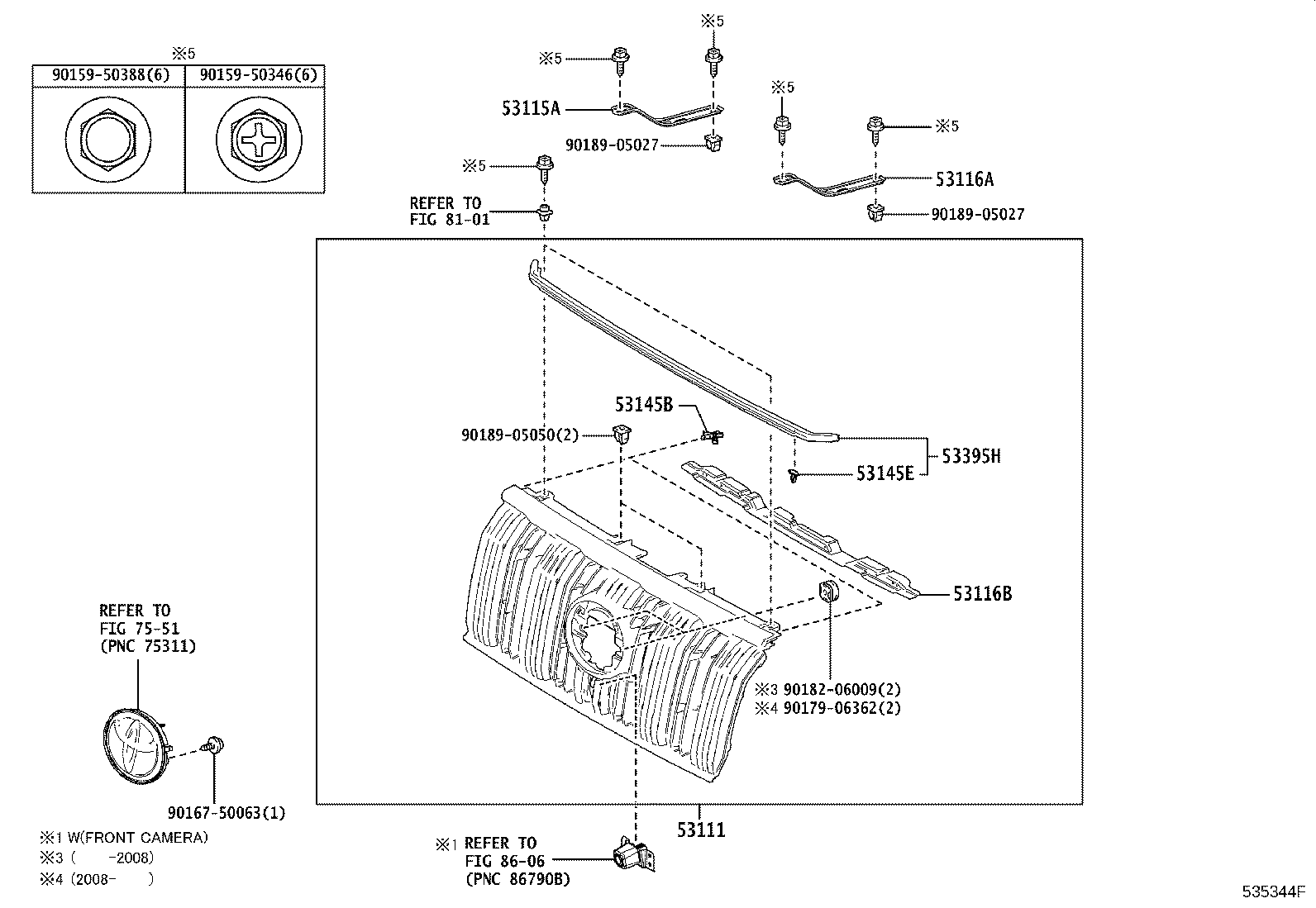 53101-60952 GRILLE, RADIATOR product image
