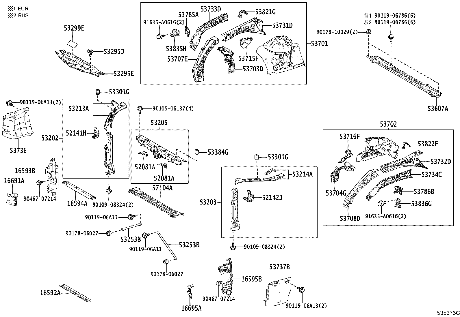 16593-25080 GUIDE, RADIATOR AIR, NO.1 RH product image