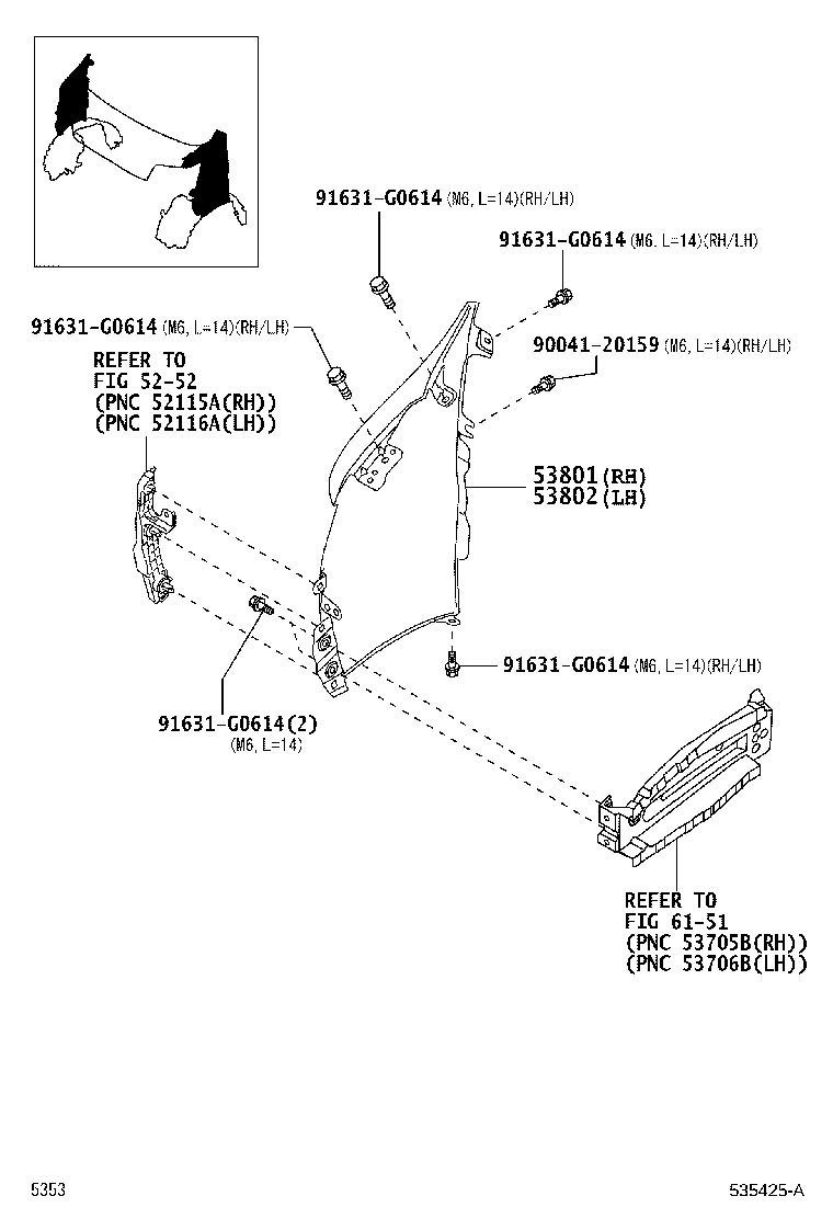 53876-B5050 LINER, FRONT FENDER, LH product image