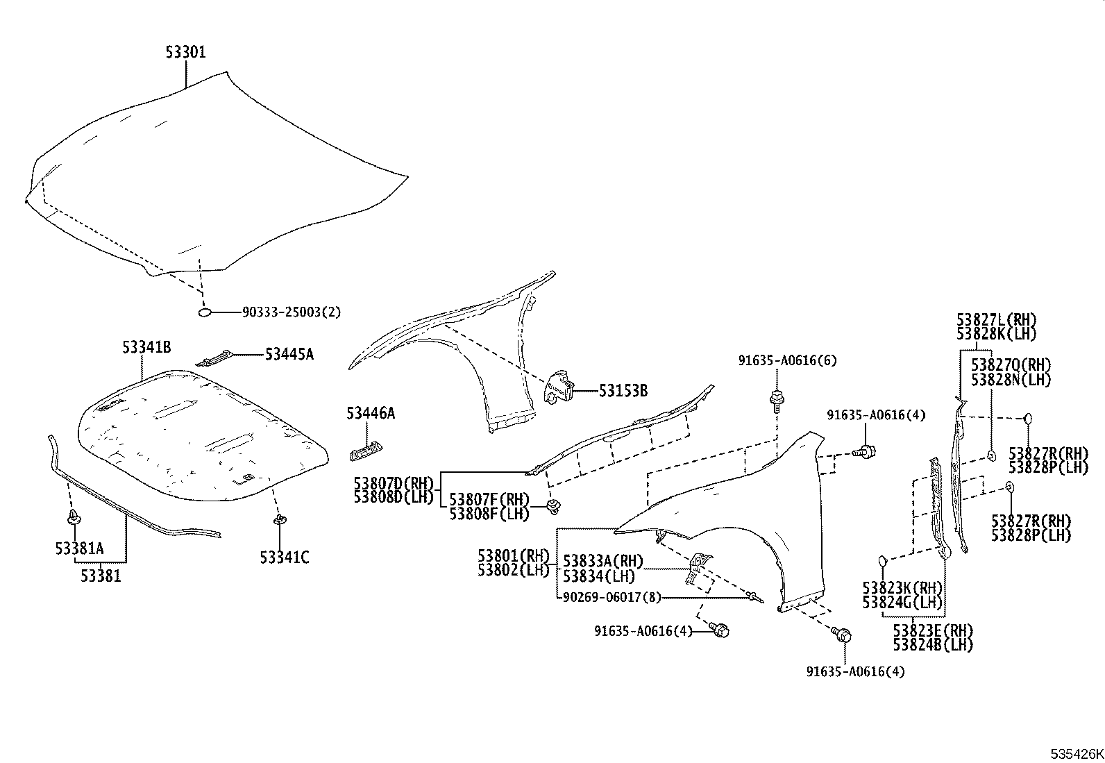 53153-50010 GUIDE, FRONT SIDE AIR product image