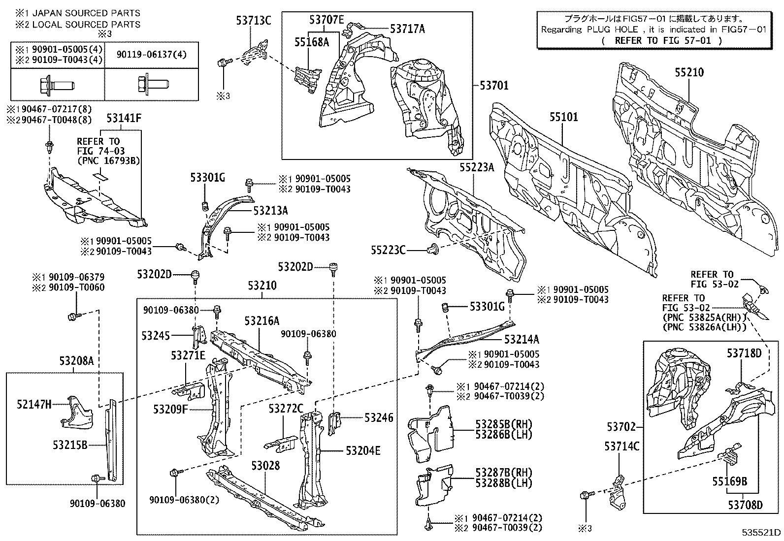 53028-0D110 SUPPORT SUB-ASSY, RADIATOR, LOWER product image