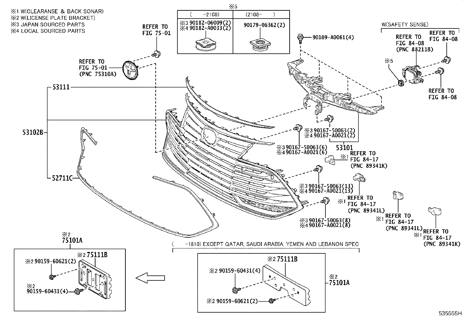 53111-07100 GRILLE, RADIATOR product image