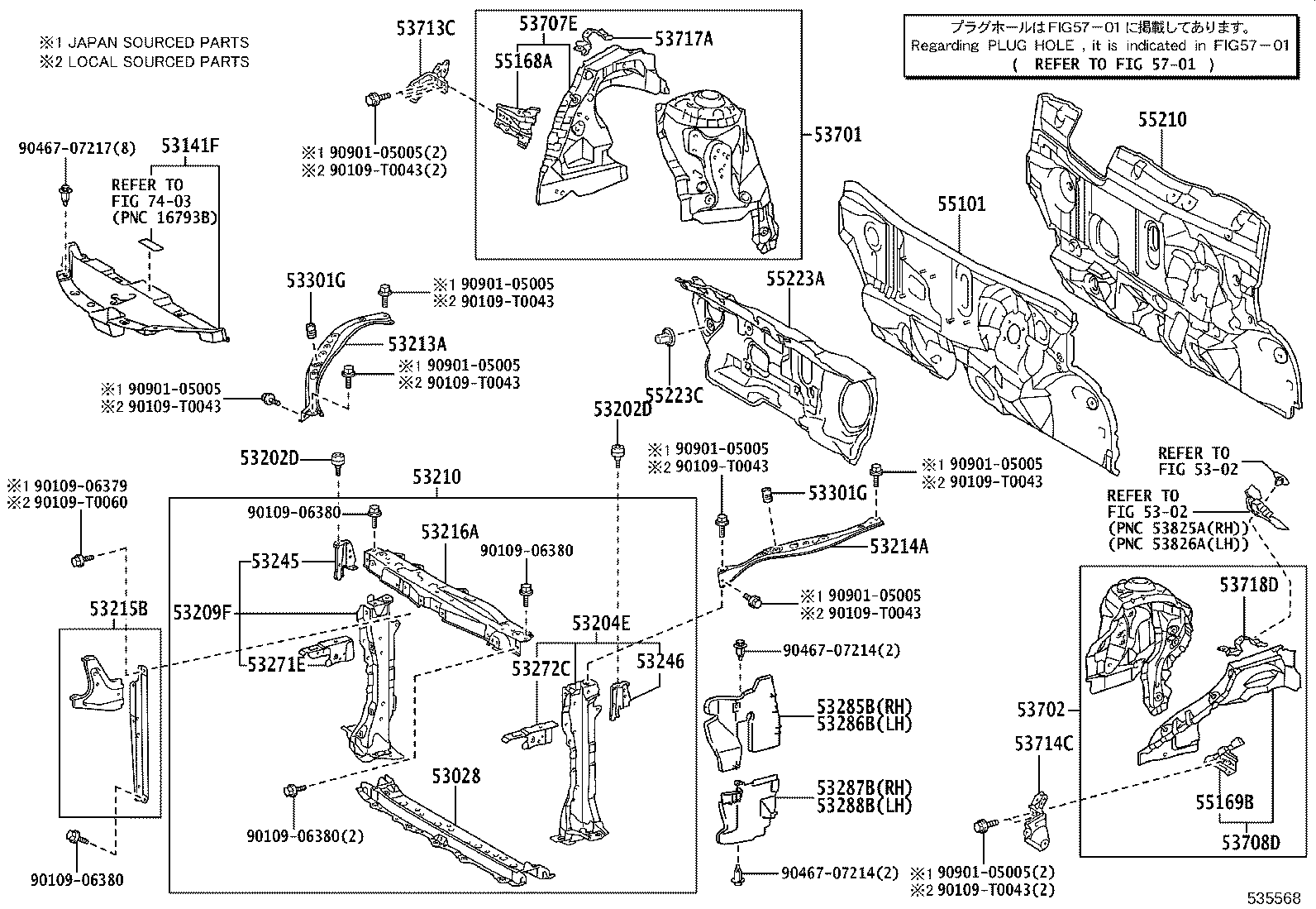 53028-0D070 SUPPORT SUB-ASSY, RADIATOR, LOWER product image