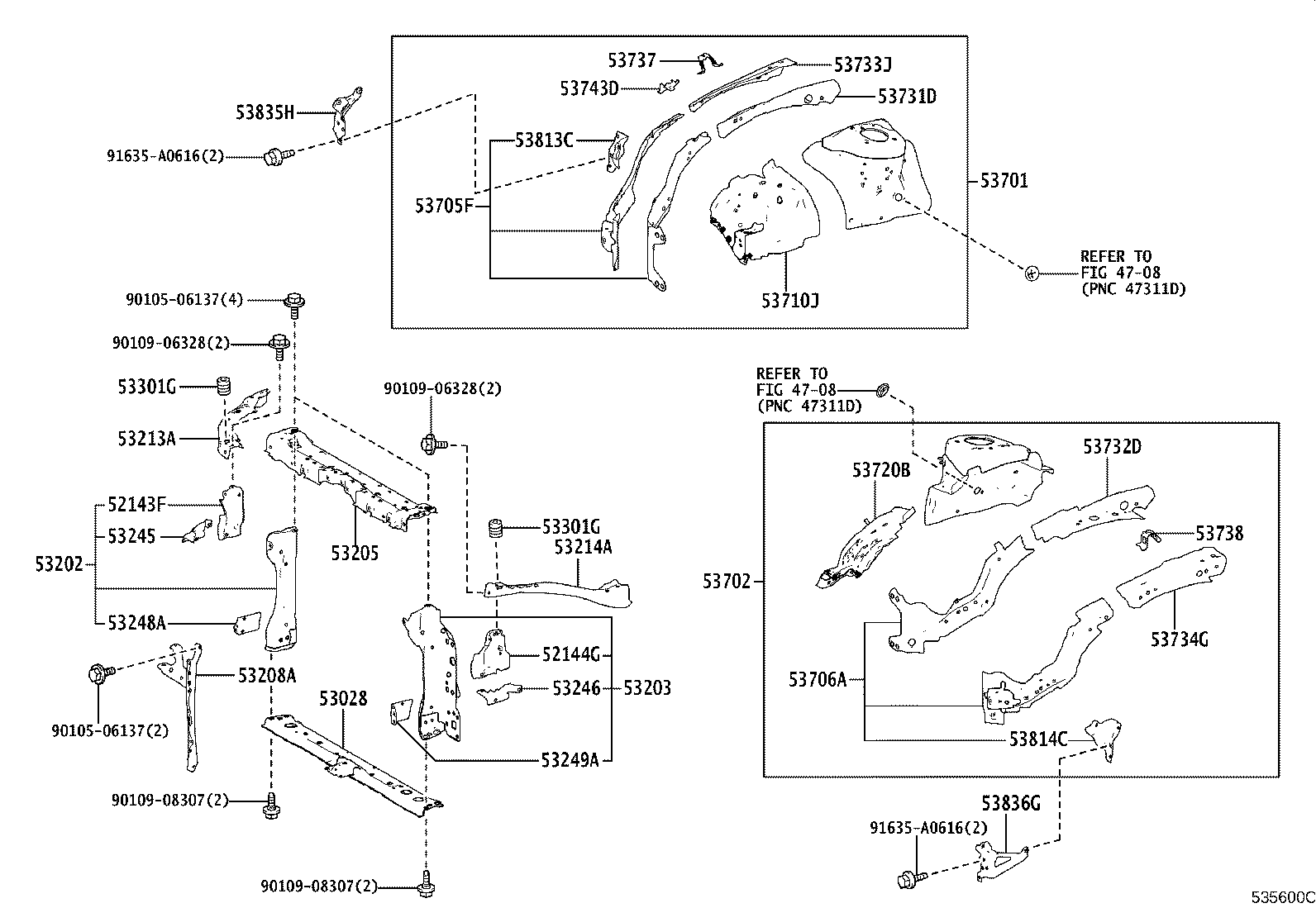 16594-47010 GUIDE, RADIATOR AIR, NO.2 product image