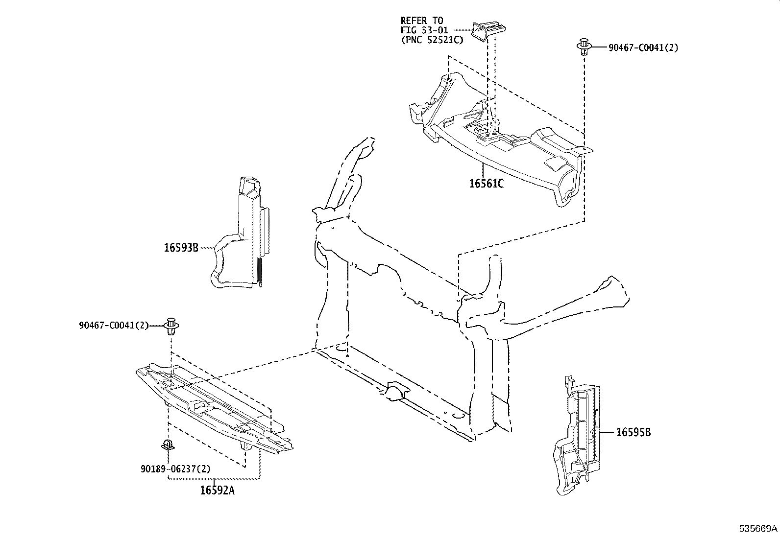 16593-F2160 GUIDE, RADIATOR AIR, NO.1 RH product image