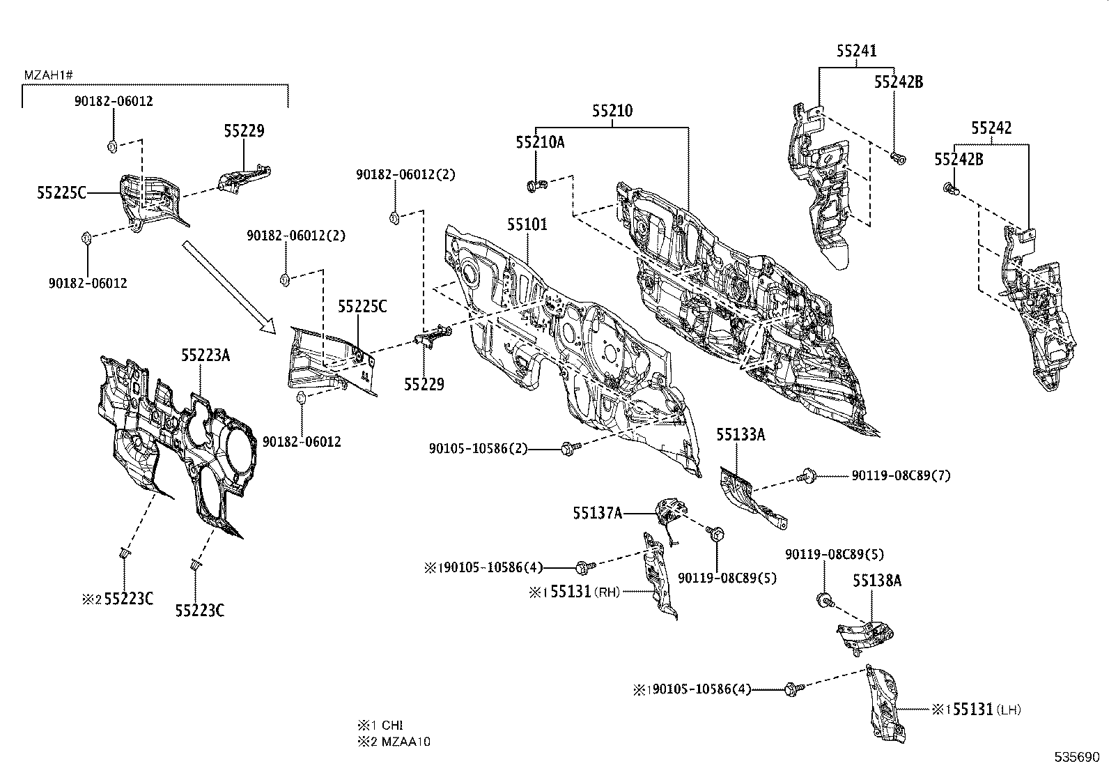 16593-24070 GUIDE, RADIATOR AIR, NO.1 RH product image