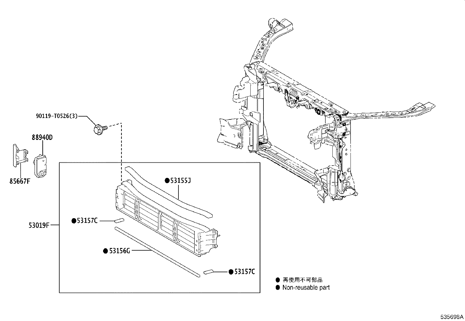 16593-F0490 GUIDE, RADIATOR AIR, NO.1 RH product image