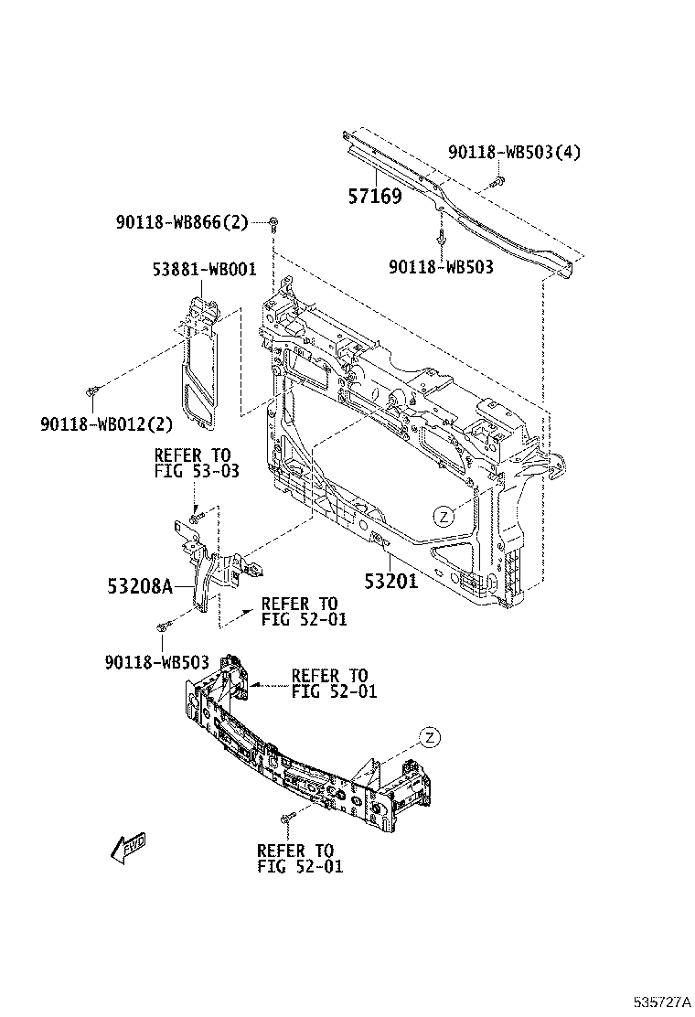 53705-WB001 MEMBER SUB-ASSY, FRONT APRON TO COWL SIDE, RH product image
