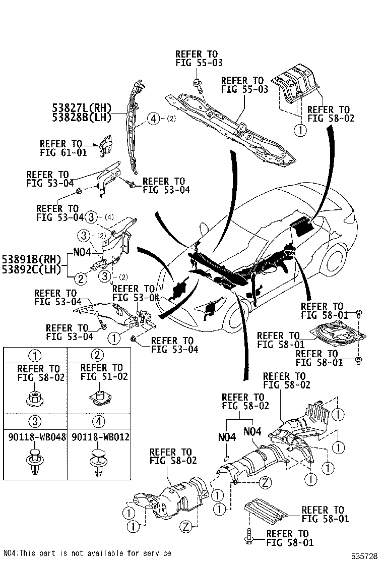 90118-WB008 CLIP(FOR HOOD TO RADIATOR SUPPORT SEAL) product image