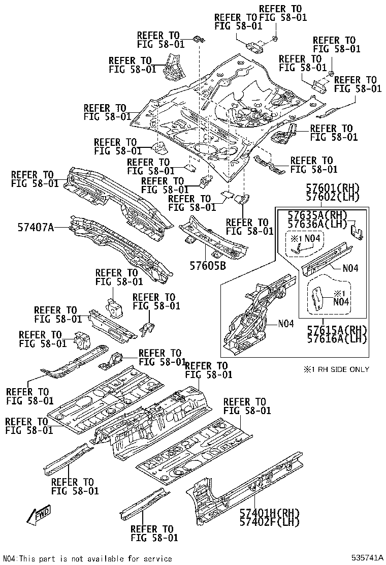 57102-WB002 MEMBER SUB-ASSY, FRONT SIDE, LH product image