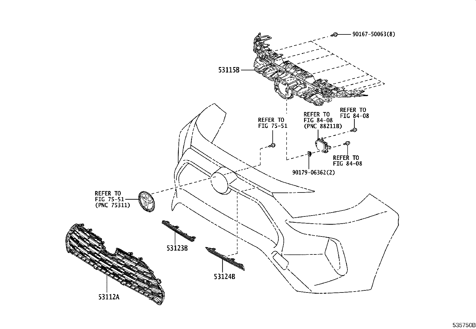53112-42490 GRILLE, RADIATOR, LOWER product image
