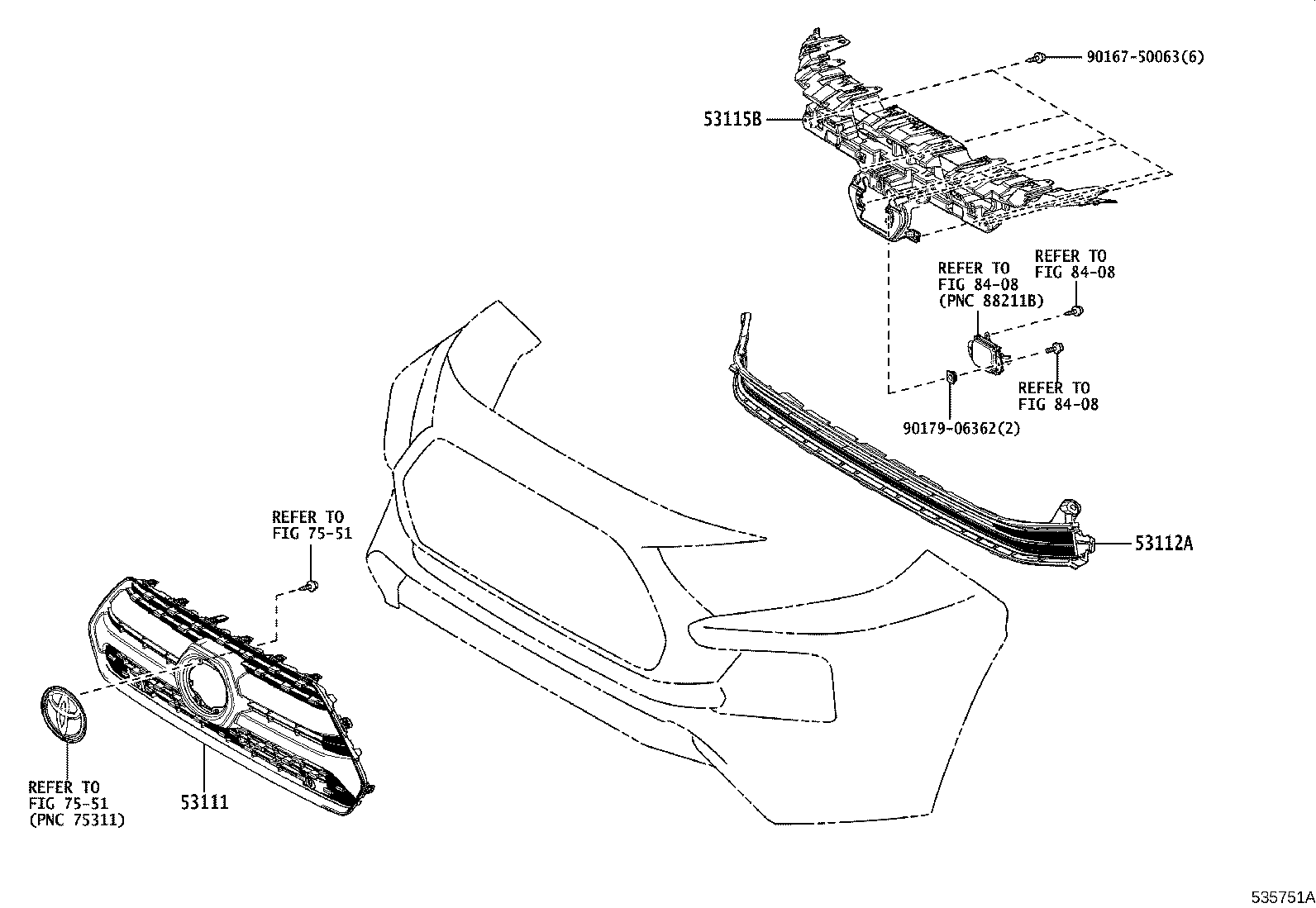 53112-42490 GRILLE, RADIATOR, LOWER product image