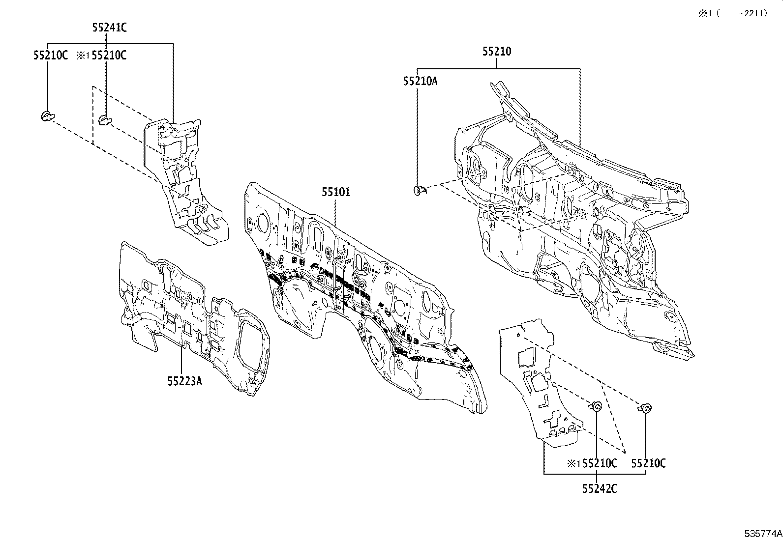 53155-0R060 SEAL, RADIATOR GRILLE, NO.1 product image