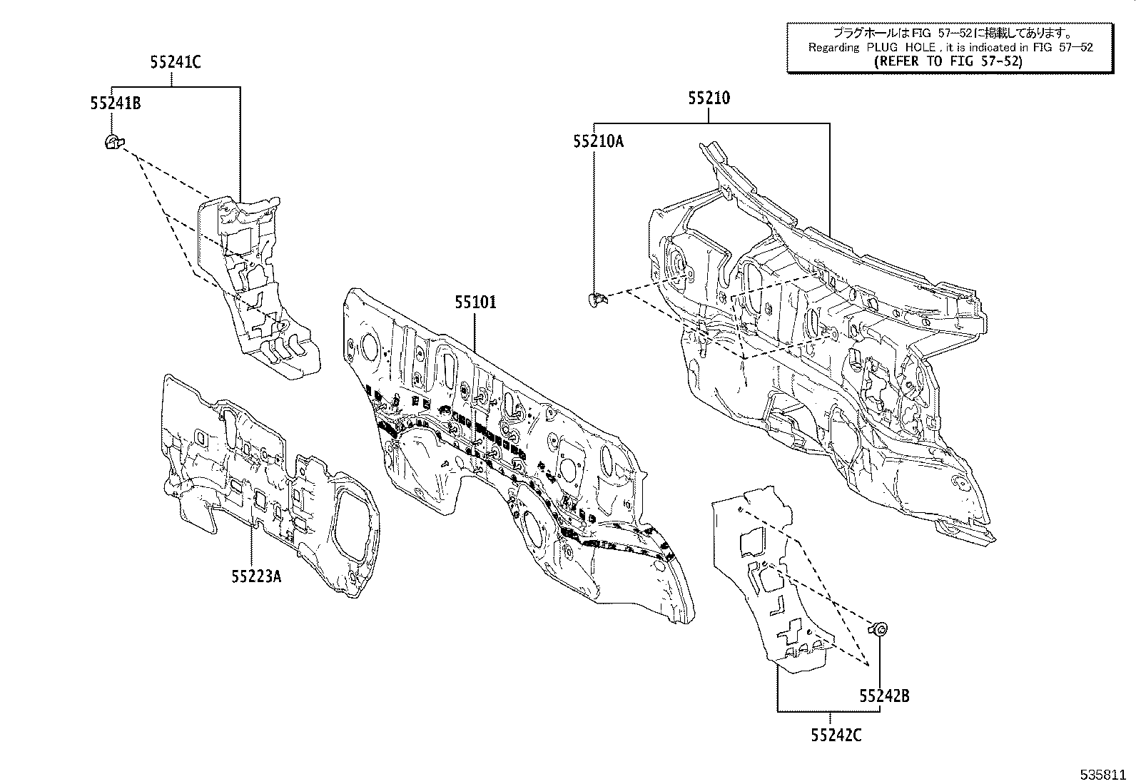 53155-42050 SEAL, RADIATOR GRILLE, NO.1 product image
