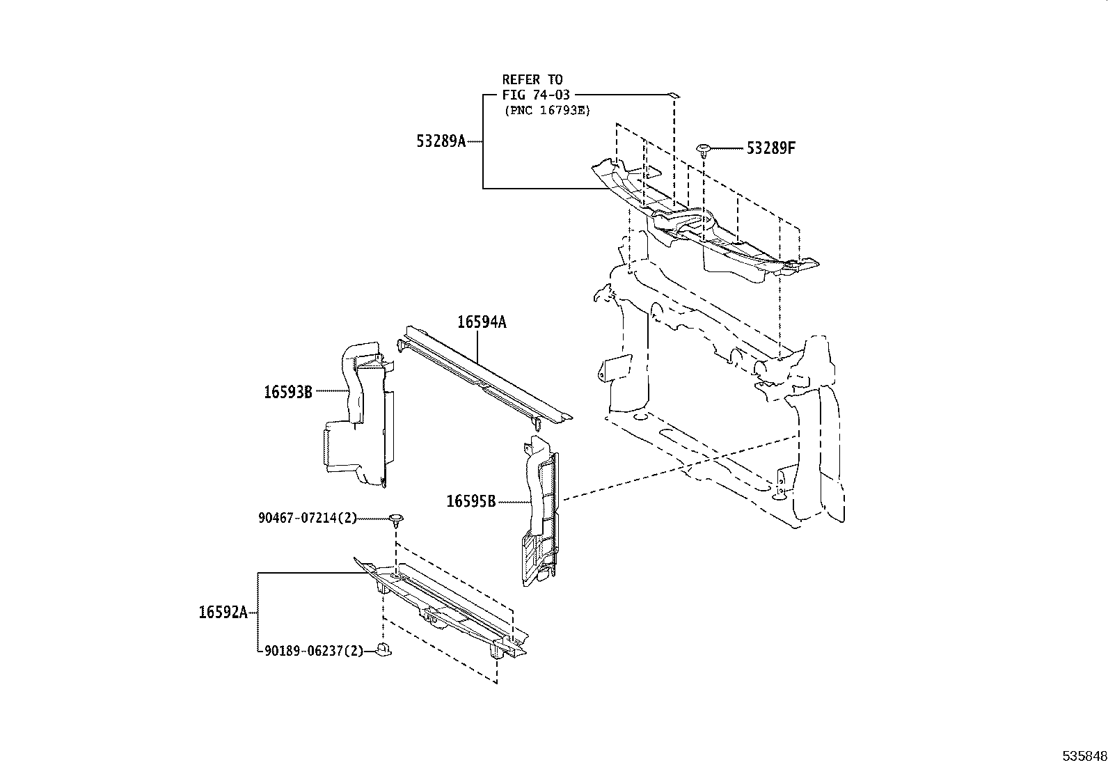 16593-37150 GUIDE, RADIATOR AIR, NO.1 RH product image