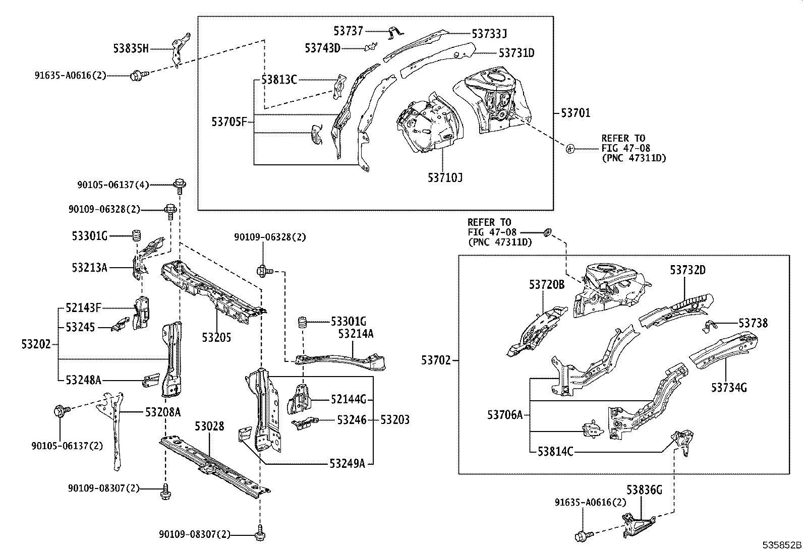 16593-37150 GUIDE, RADIATOR AIR, NO.1 RH product image