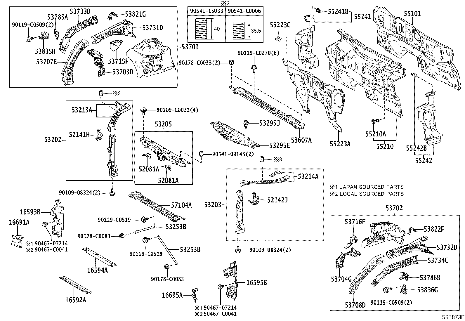 53155-06140 SEAL, RADIATOR GRILLE, NO.1 product image