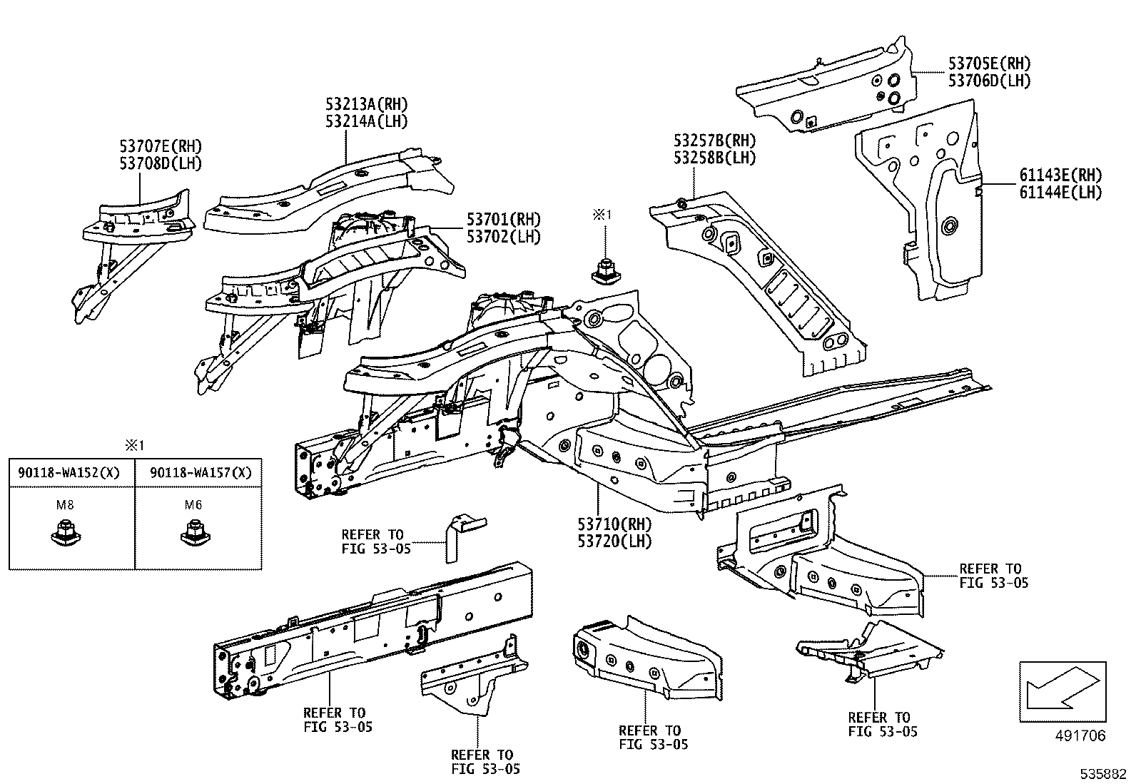 53683-WAA01 BRACKET, FRONT SUSPENSION UPPER TO COWL BRACE, RH product image