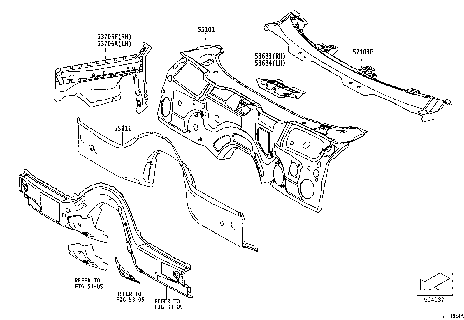53683-WAA01 BRACKET, FRONT SUSPENSION UPPER TO COWL BRACE, RH product image