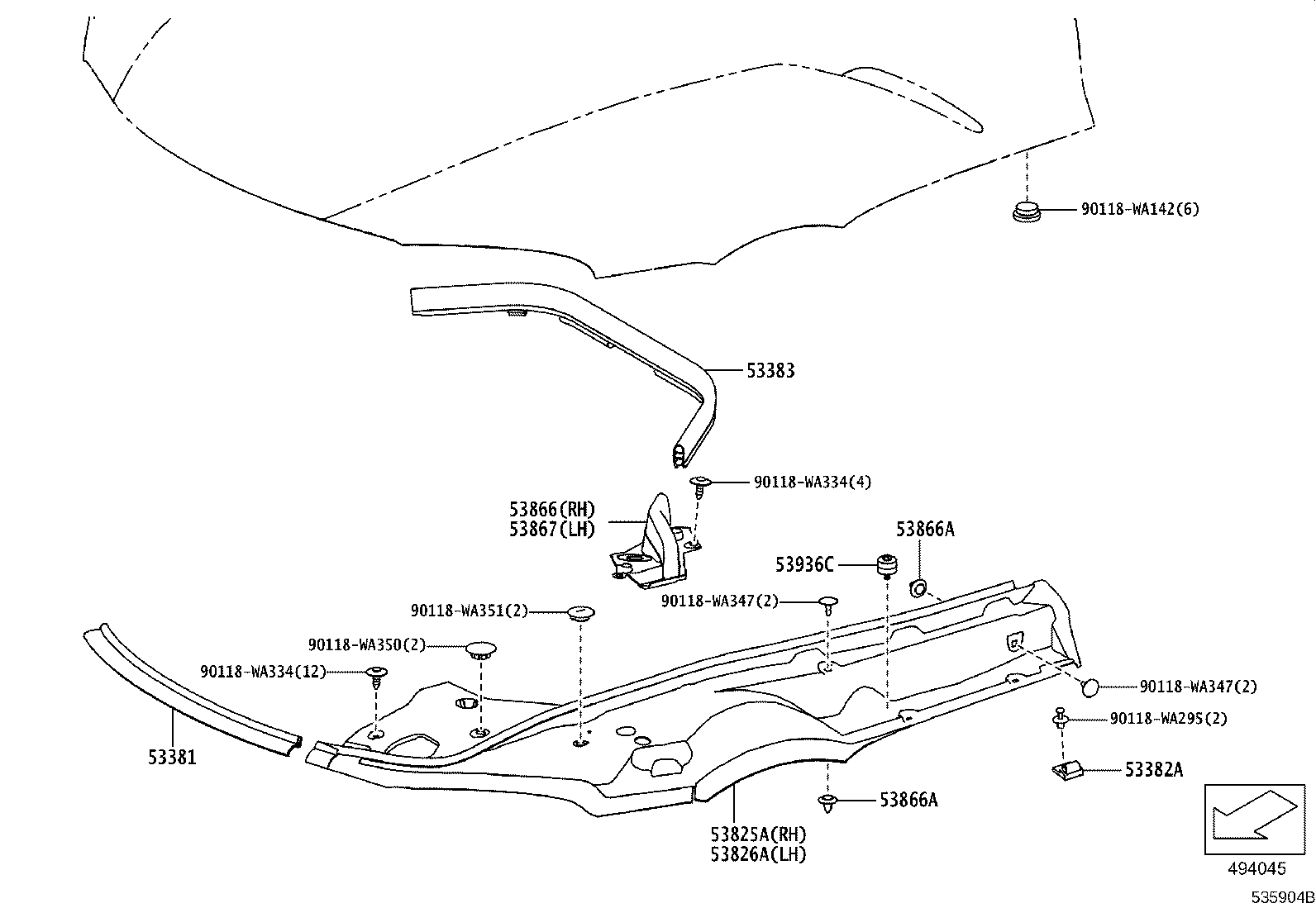 53891-WAA02 PROTECTOR, FRONT FENDER LINER product image