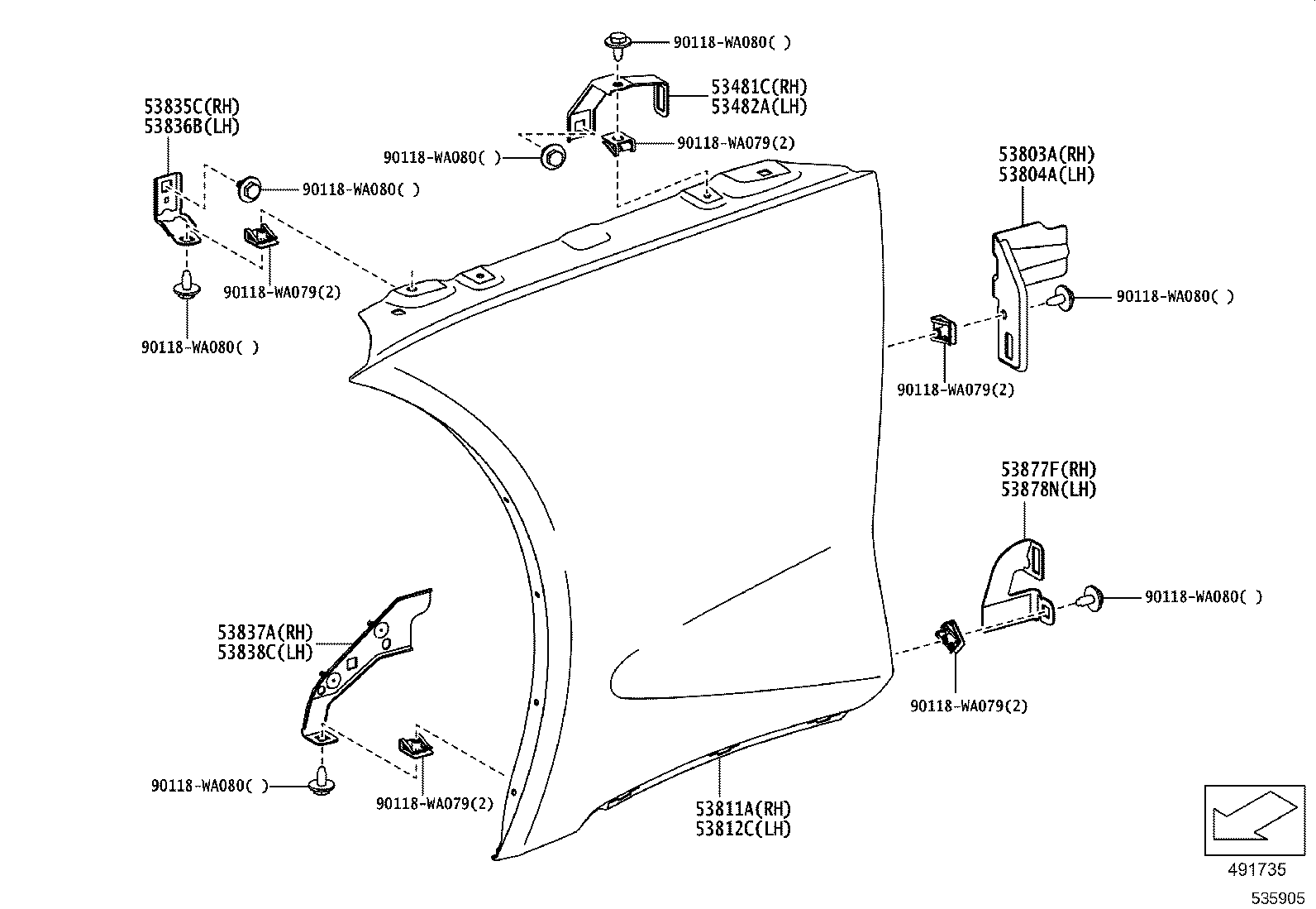 53891-WAA02 PROTECTOR, FRONT FENDER LINER product image