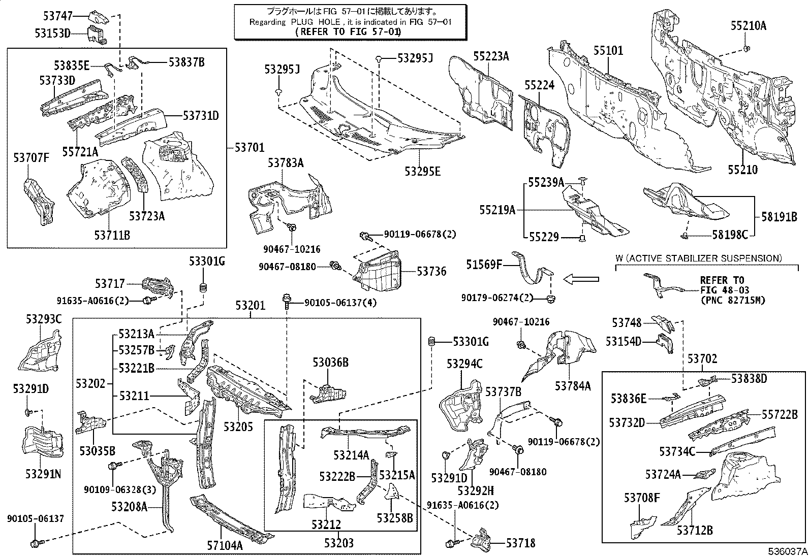 53021-48010 SUPPORT SUB-ASSY, HOOD LOCK product image