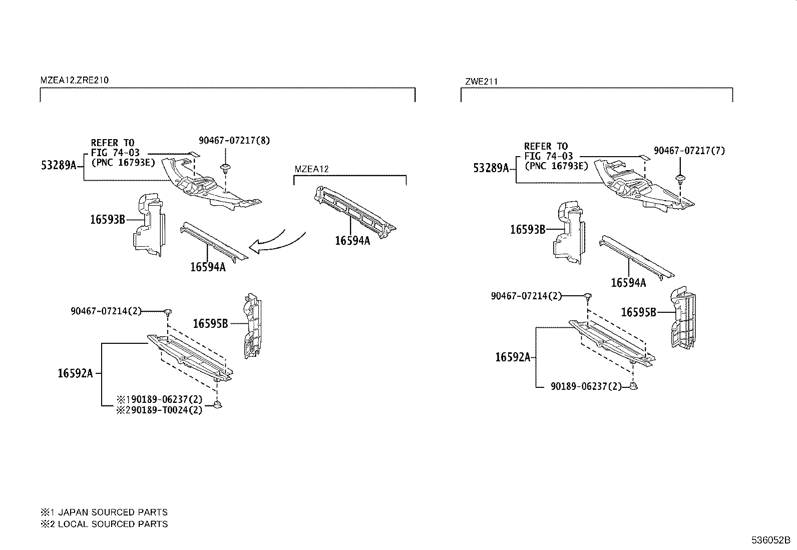 53028-02130 SUPPORT SUB-ASSY, RADIATOR, LOWER product image