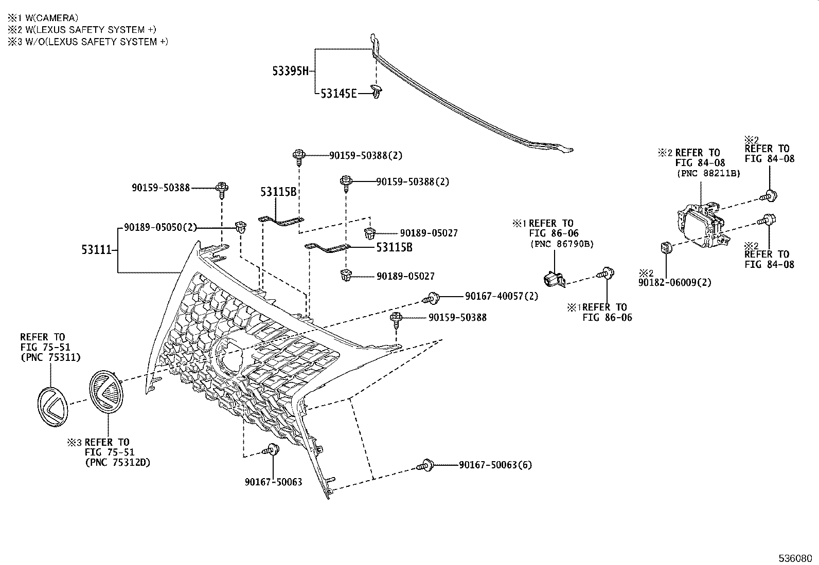 53111-60880 GRILLE, RADIATOR product image