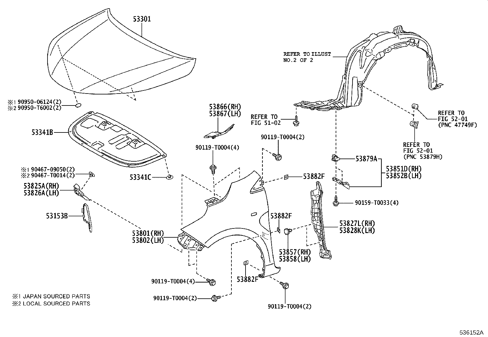 53875-0D631 LINER, FRONT FENDER, RH product image