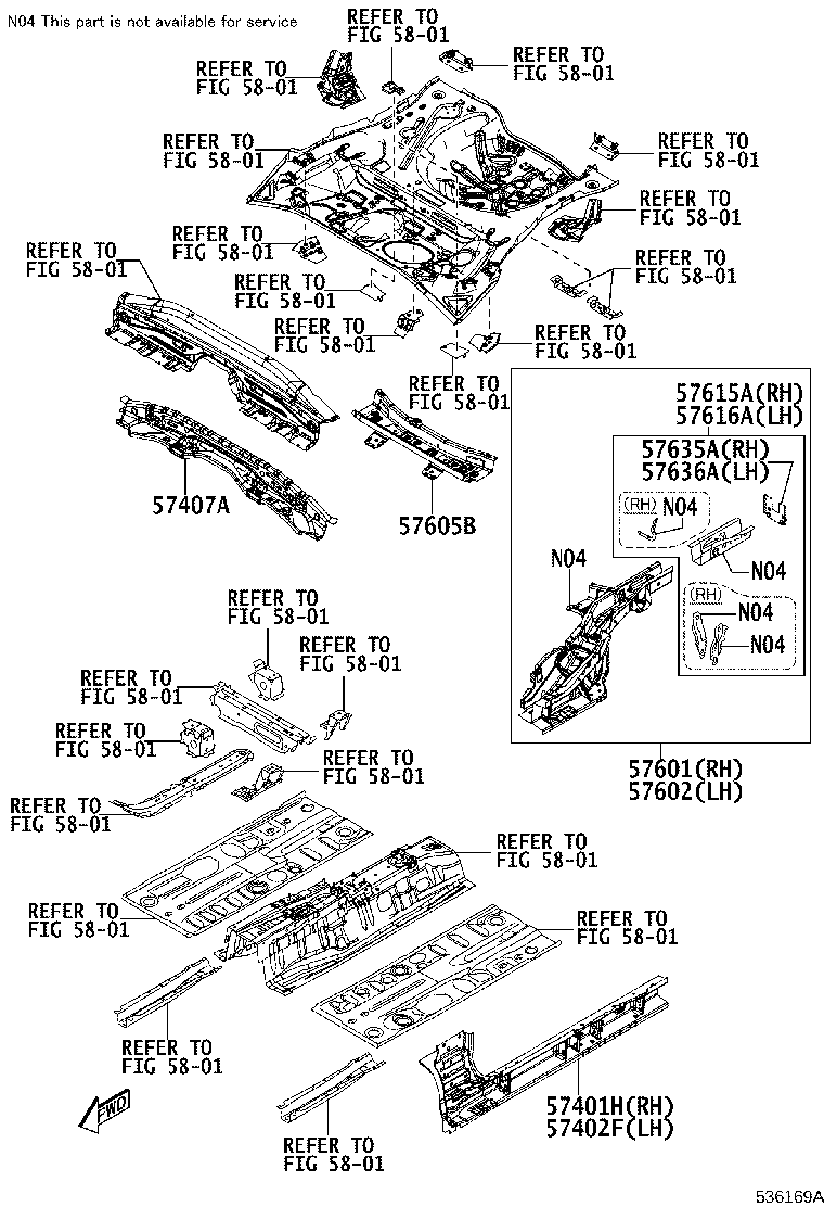 57102-WB002 MEMBER SUB-ASSY, FRONT SIDE, LH product image