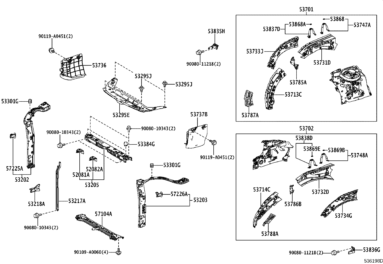 53155-0E030 SEAL, RADIATOR GRILLE, NO.1 product image