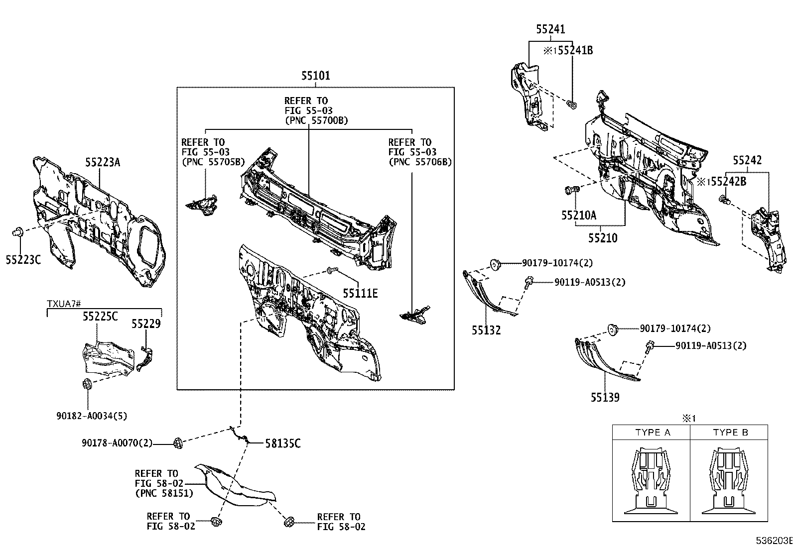 53155-0E030 SEAL, RADIATOR GRILLE, NO.1 product image