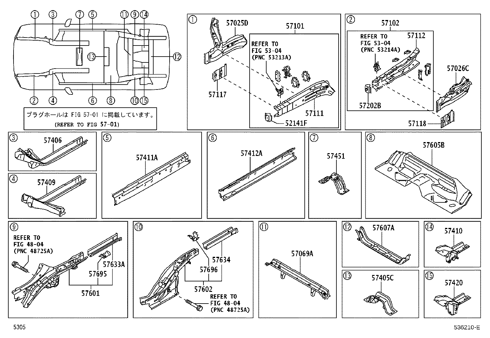 57102-B1070 MEMBER SUB-ASSY, FRONT SIDE, LH product image