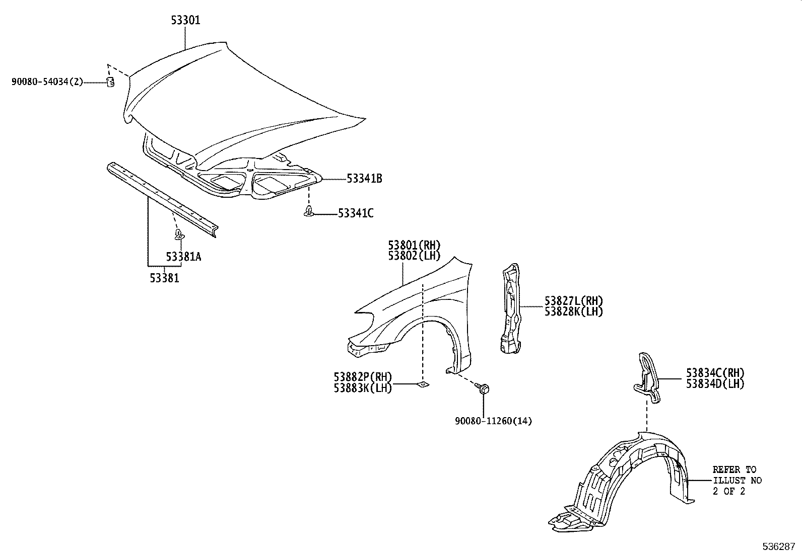 53802-02080 FENDER SUB-ASSY, FRONT LH product image