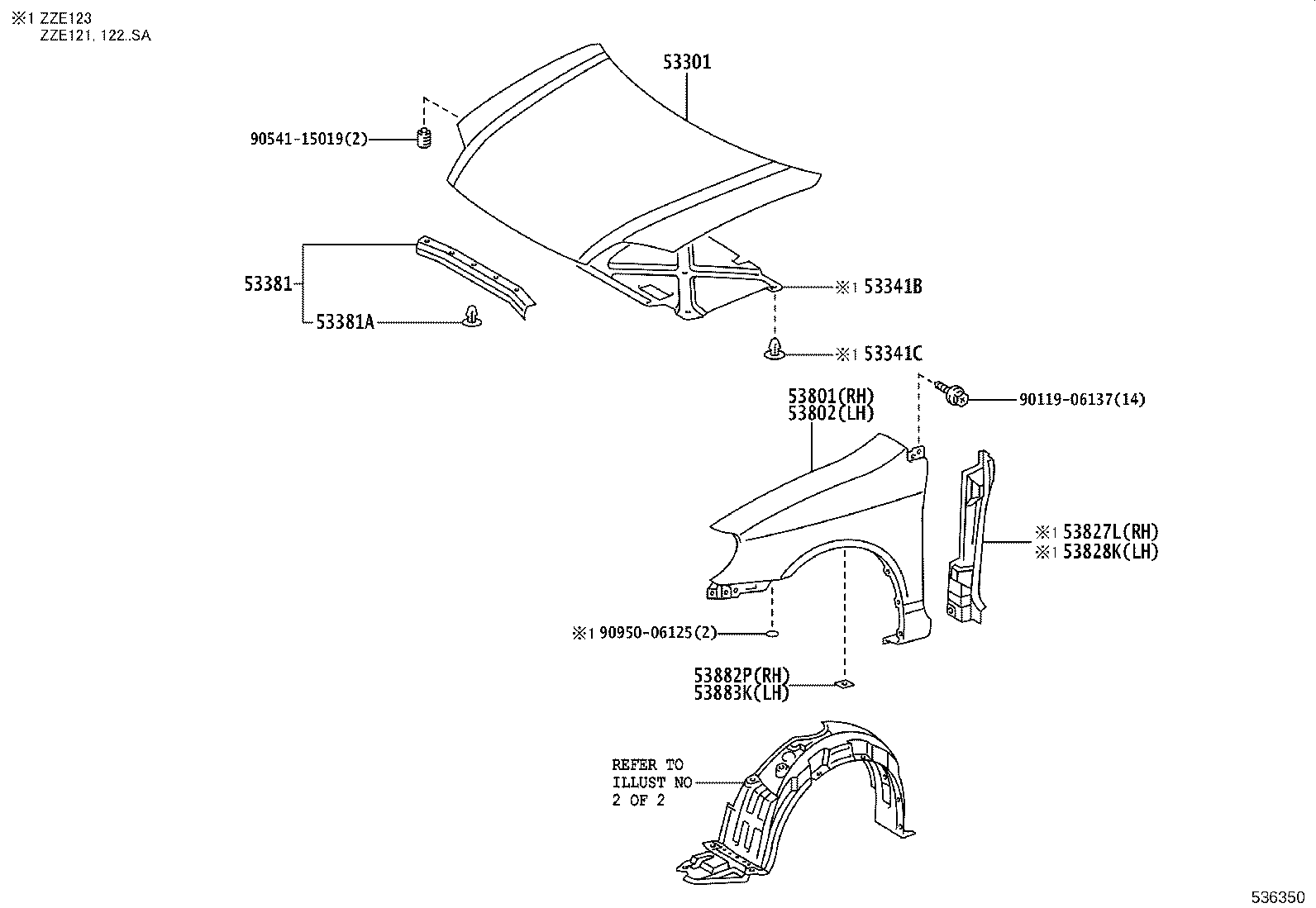 53341-02100 INSULATOR, HOOD product image
