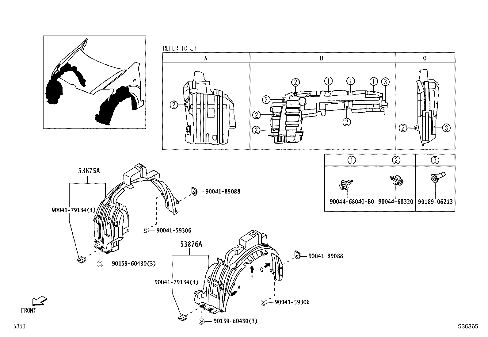53395-BZ010 SEAL, HOOD TO FRONT END PANEL, NO.1 product image