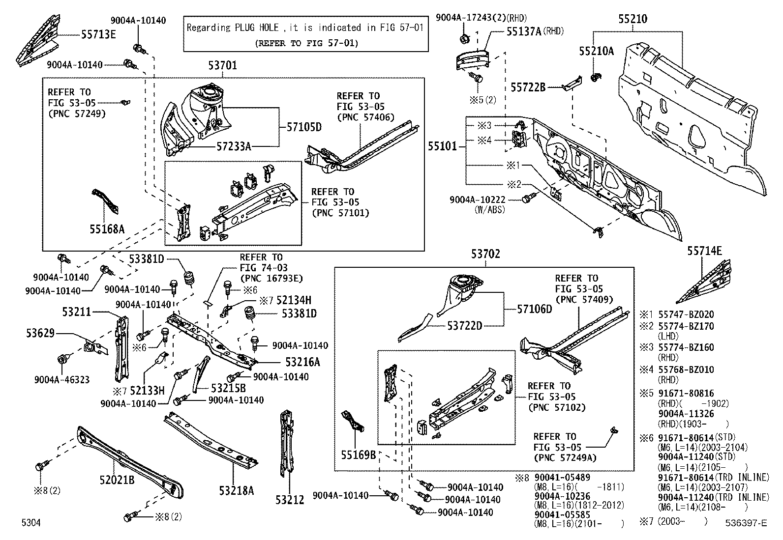 53804-BZ050 PANEL, COWL TOP SIDE, LH product image