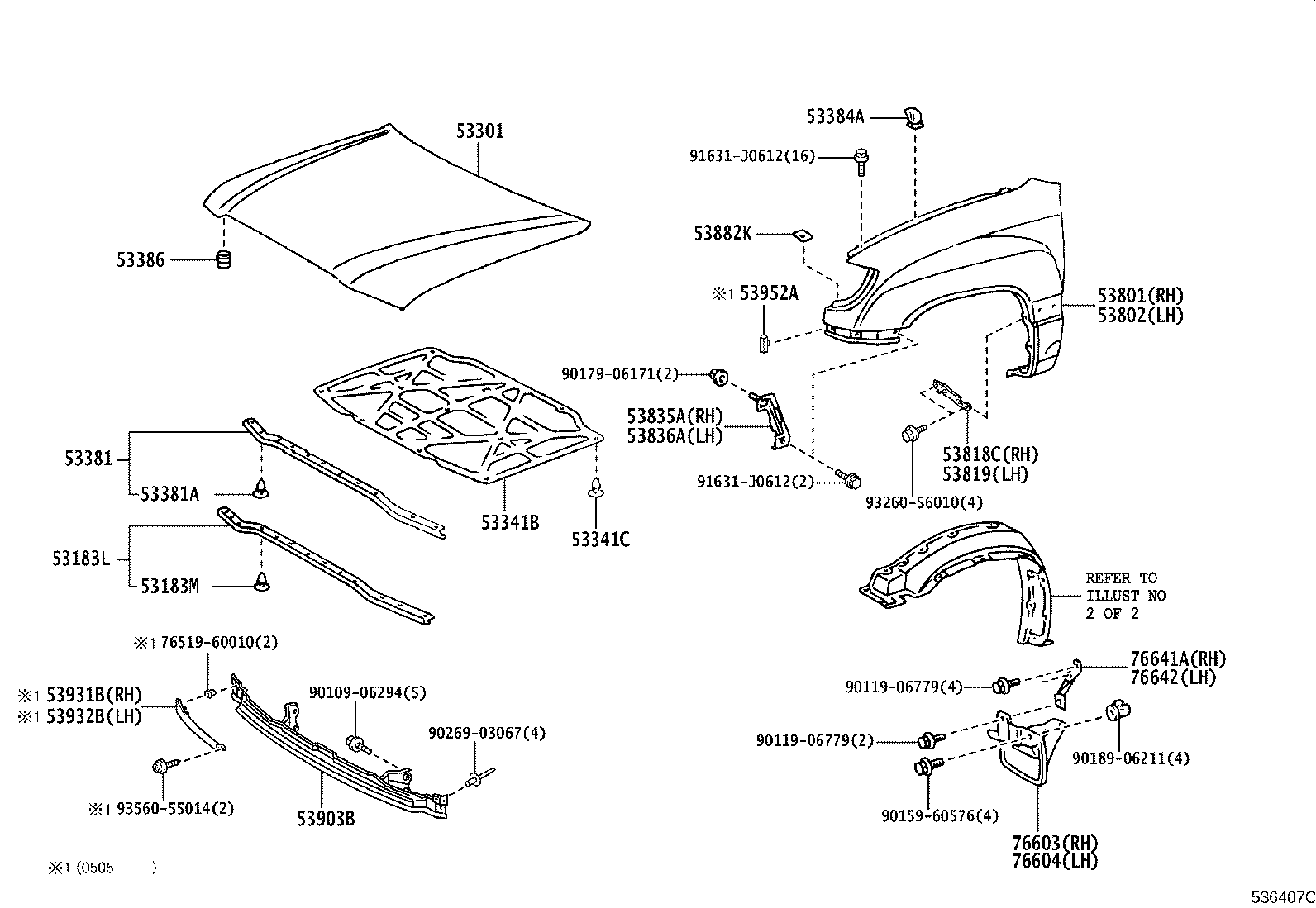 53381-60041 SEAL, HOOD TO RADIATOR SUPPORT product image