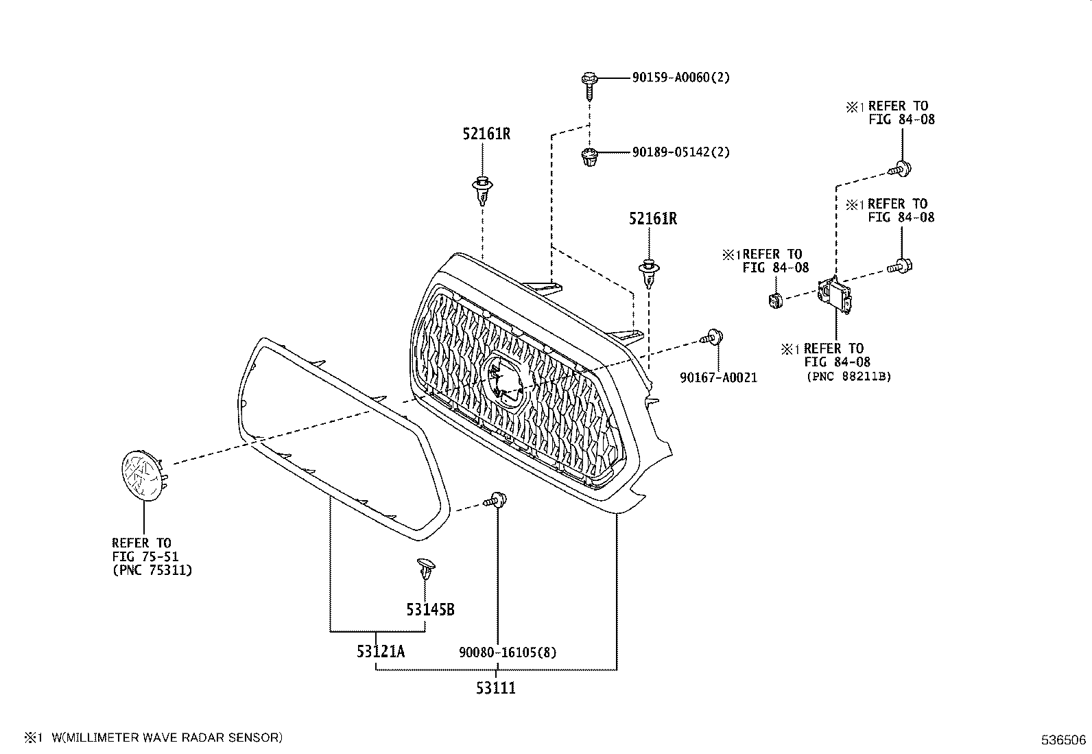 53100-04470 GRILLE, RADIATOR product image