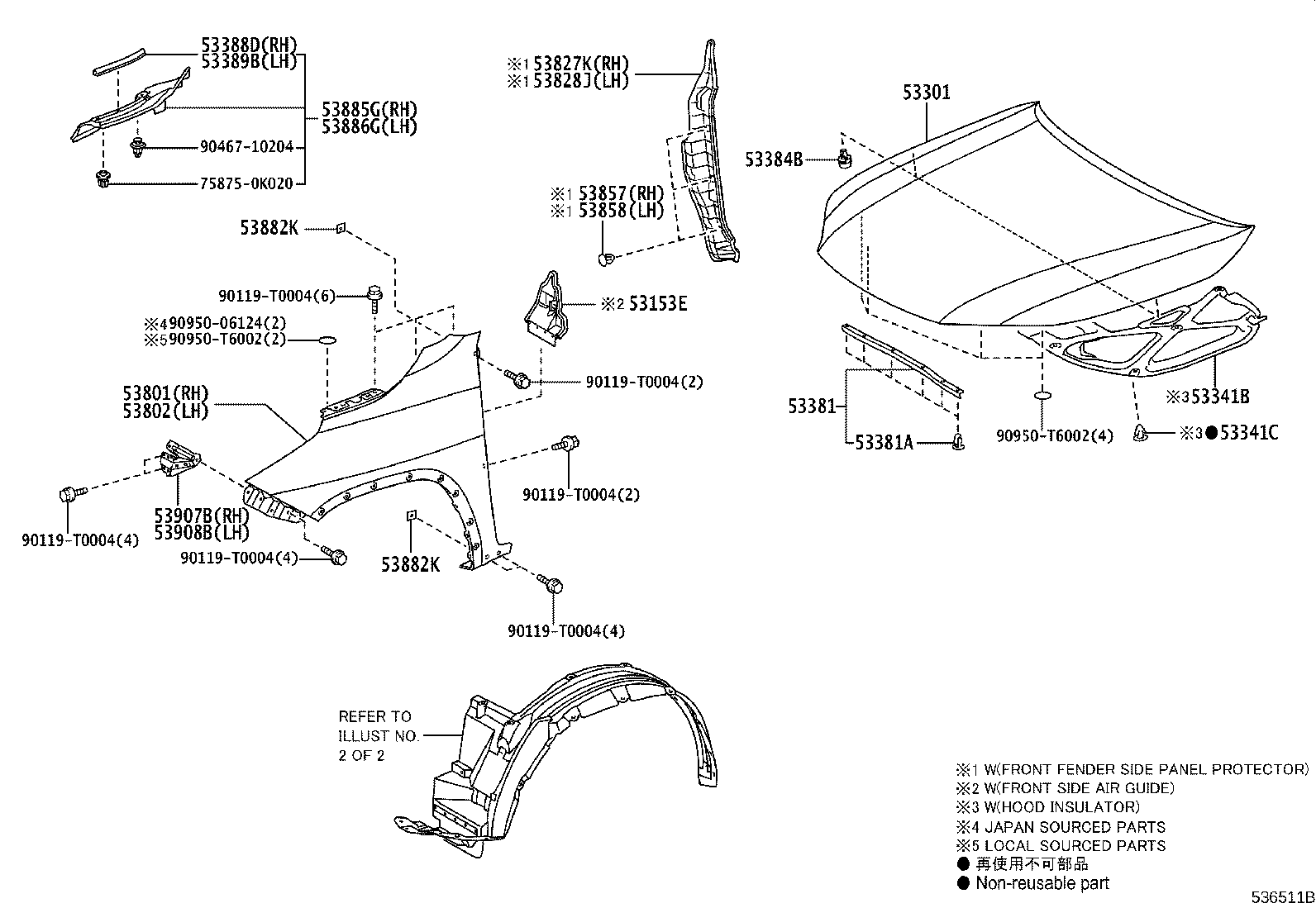 53153-0K140 GUIDE, FRONT SIDE AIR product image