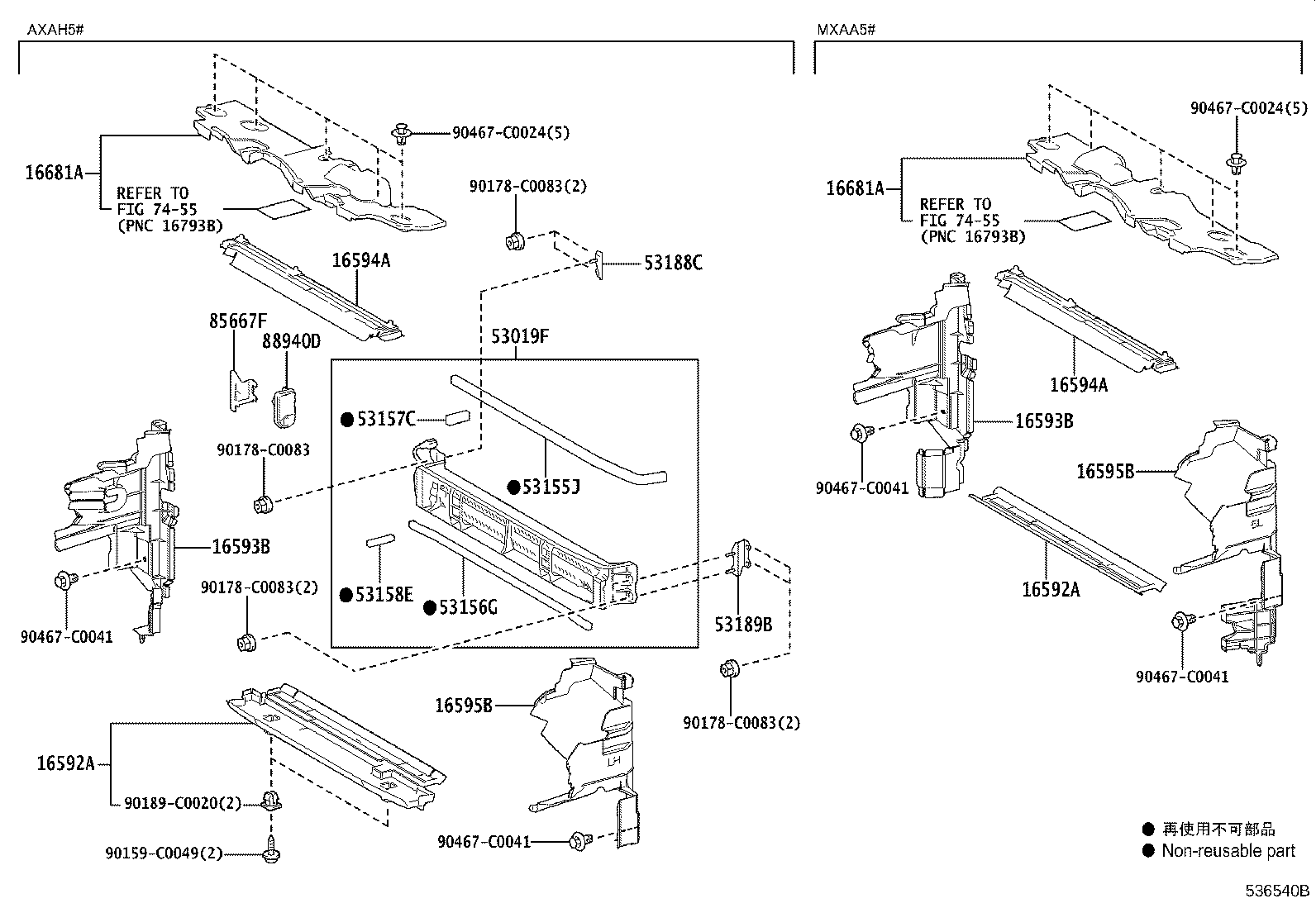 53223-0R070 BRACKET, RADIATOR GRILLE MOUNTING product image