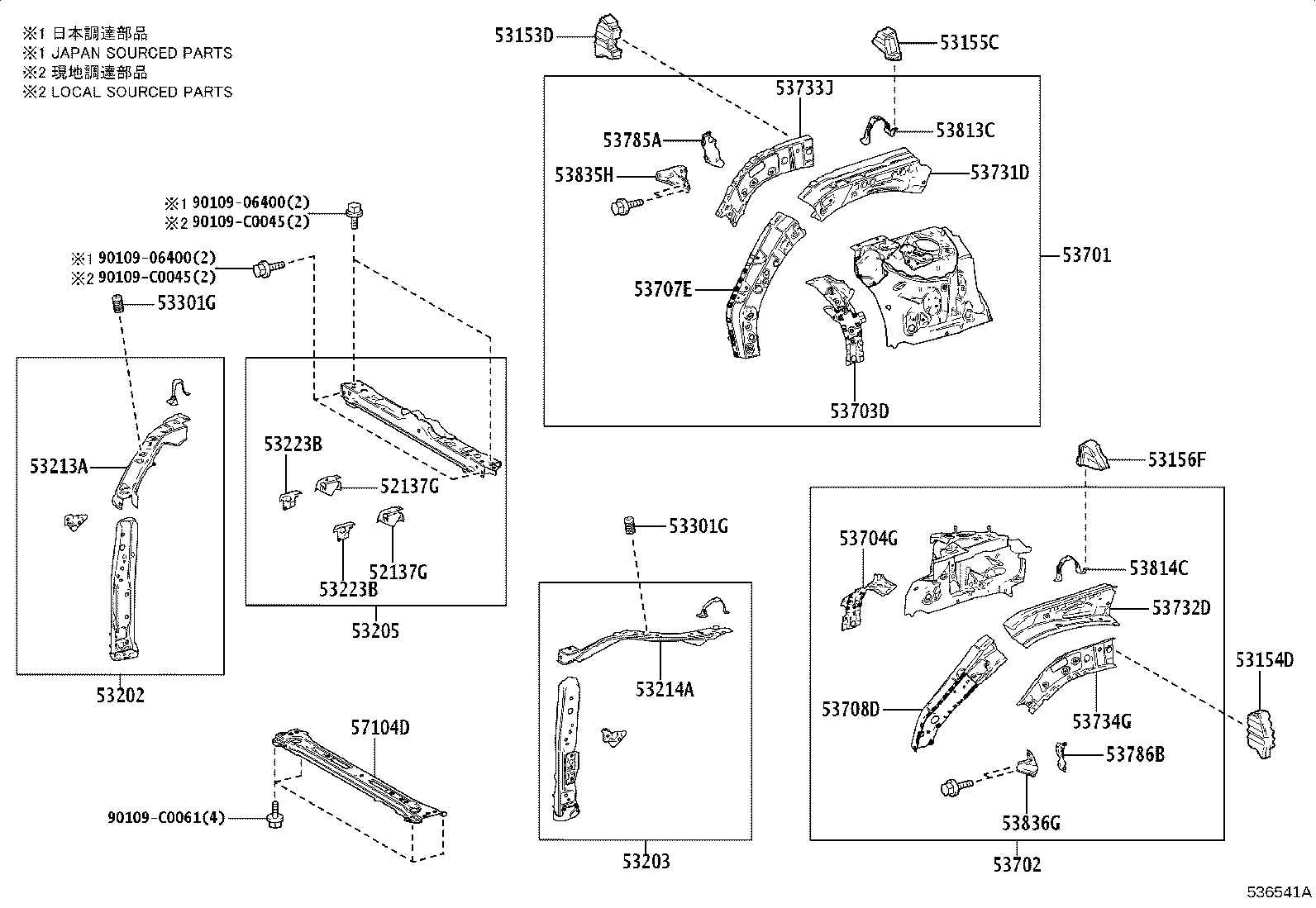 53223-0R070 BRACKET, RADIATOR GRILLE MOUNTING product image
